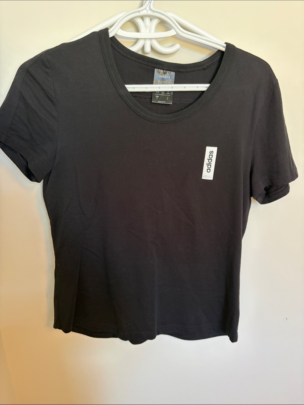 Adidas Women's Black Logo Crew Neck Tee